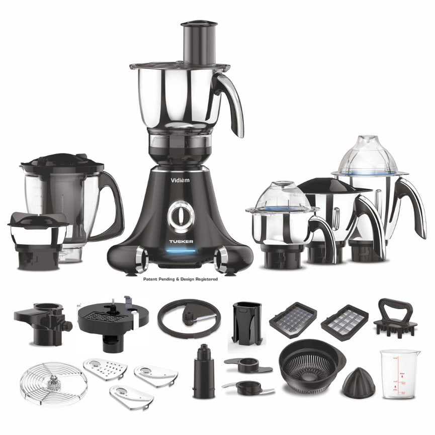 Vidiem Tusker Mixer Grinder 750W with UL Certified motor - 110 V with 5 Jars