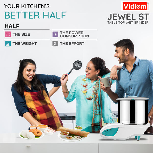 JEWEL ST TABLE TOP WET GRINDER 2 Liters Vidiem Mixer Grinder