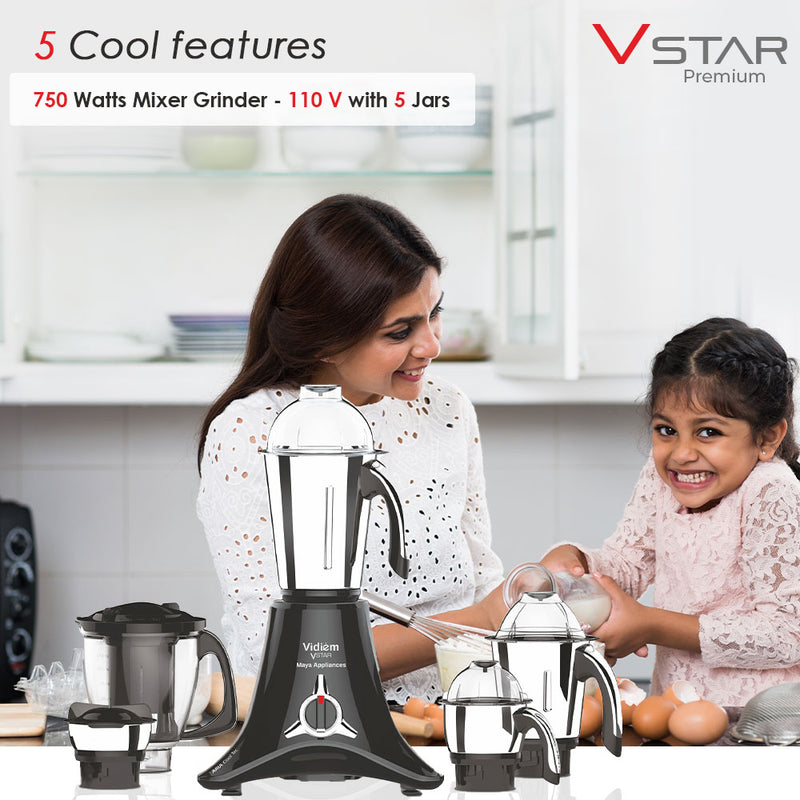 Vidiem vstar premium 750 watts mixer grinder with 5 jars Best Indian